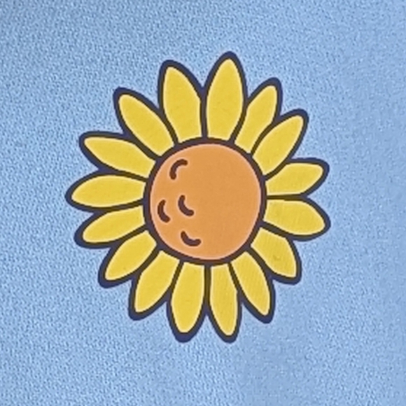 Life Is Good Fleece Hoodie Pullover Sunflower Kangaroo Pocket Light Blue XXL NWT - Picture 3 of 15